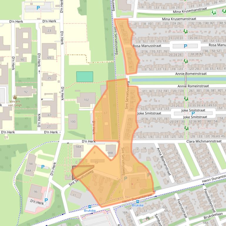 Kaart van postcodegebied 5803AD.