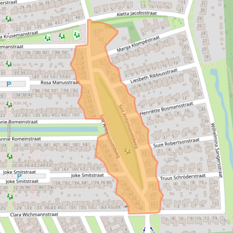 Kaart van postcodegebied 5803AH.