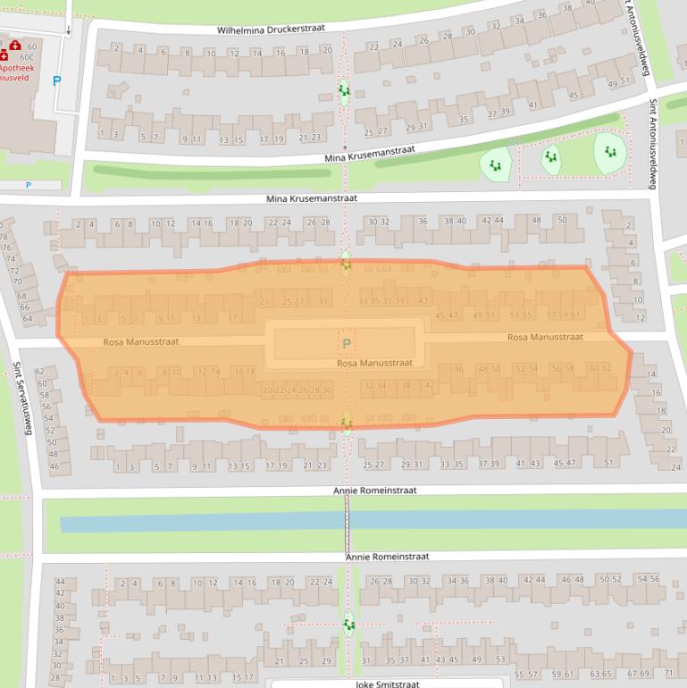 Kaart van postcodegebied 5803AJ.