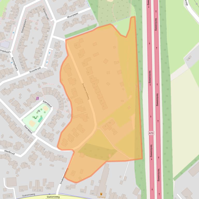 Kaart van postcodegebied 5803AK.