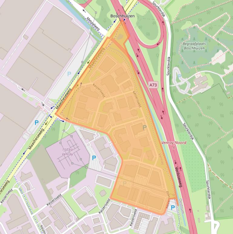 Kaart van postcodegebied 5803AP.