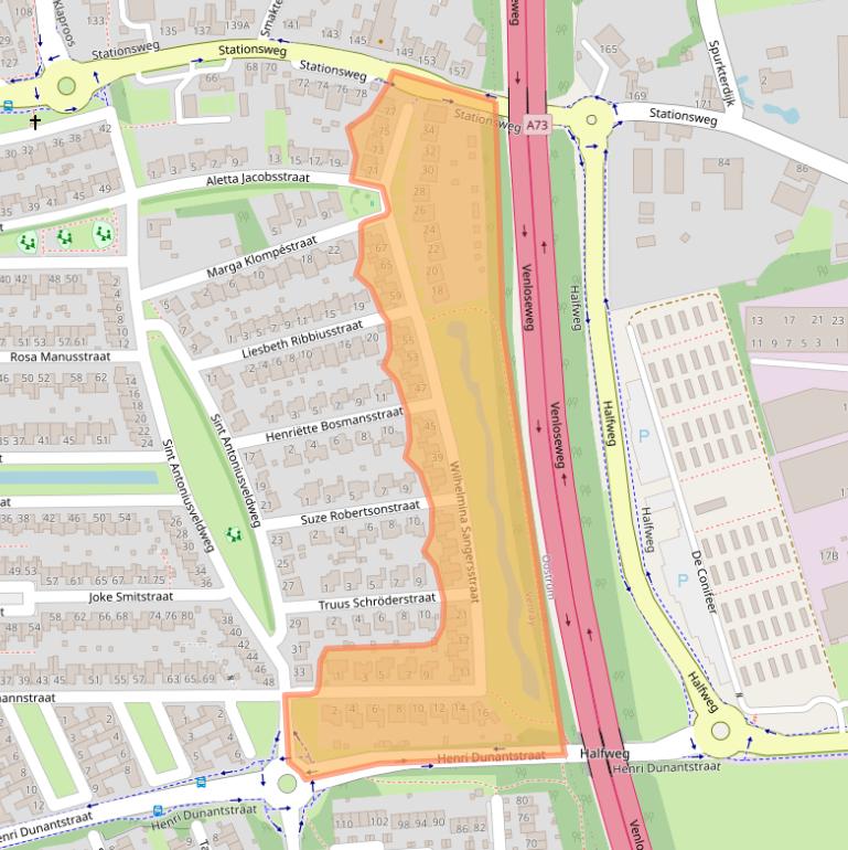 Kaart van postcodegebied 5803AV.
