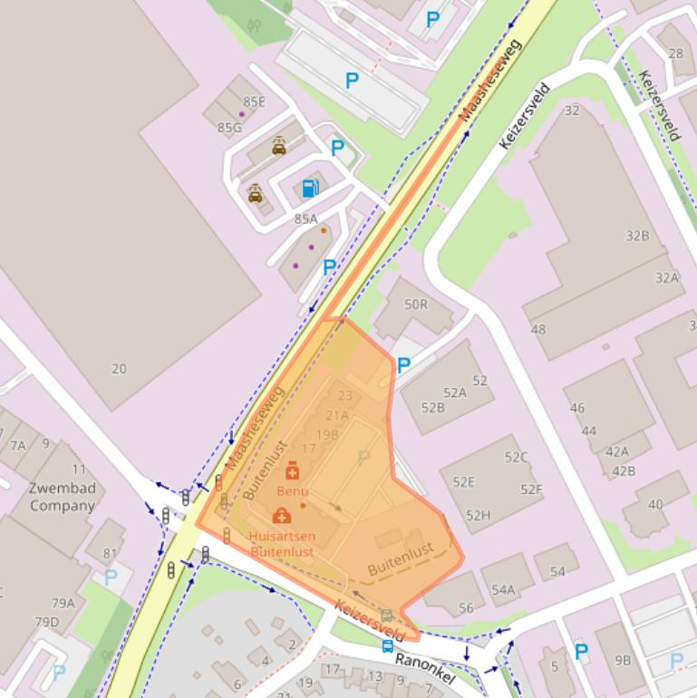 Kaart van postcodegebied 5803AZ.