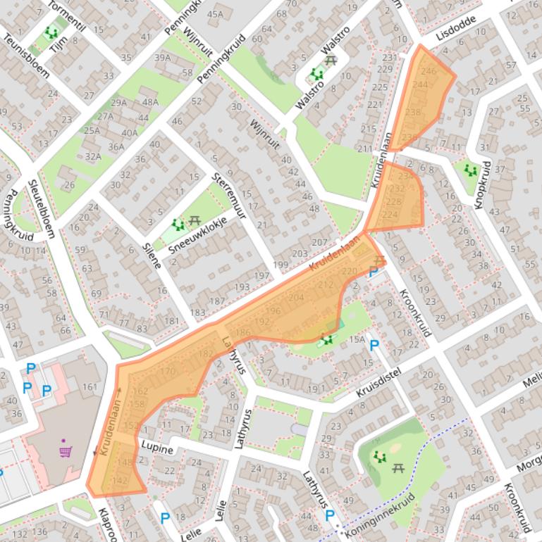 Kaart van postcodegebied 5803BH.