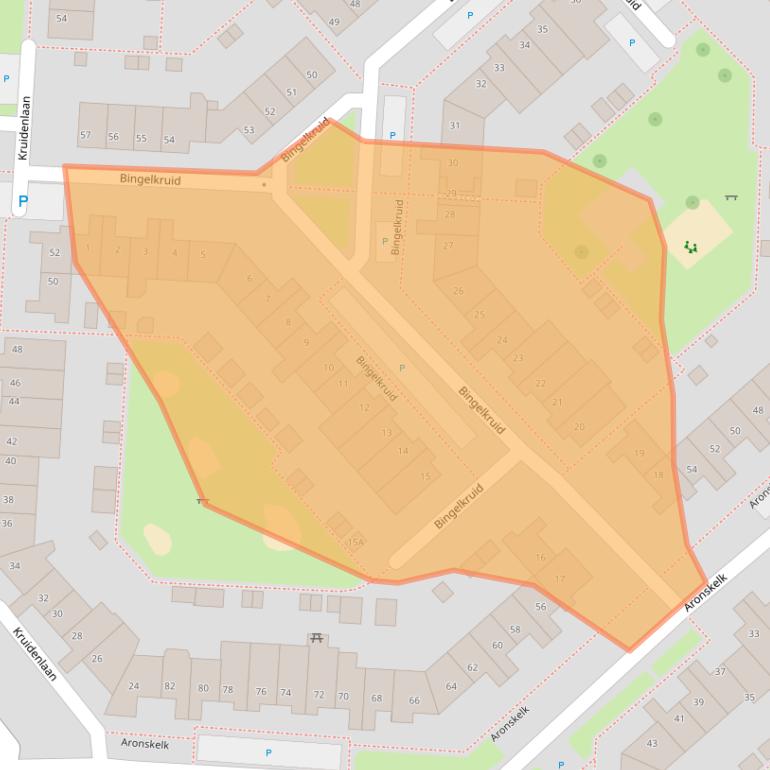 Kaart van postcodegebied 5803BM.