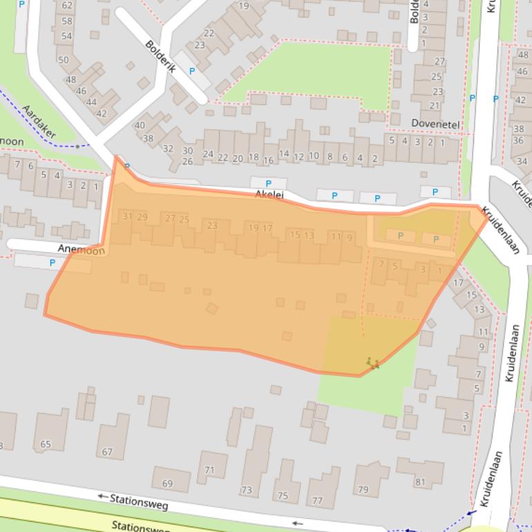 Kaart van postcodegebied 5803CC.