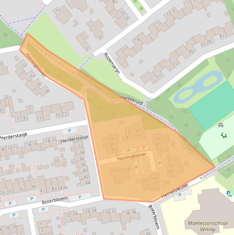 Kaart van postcodegebied 5803DE.