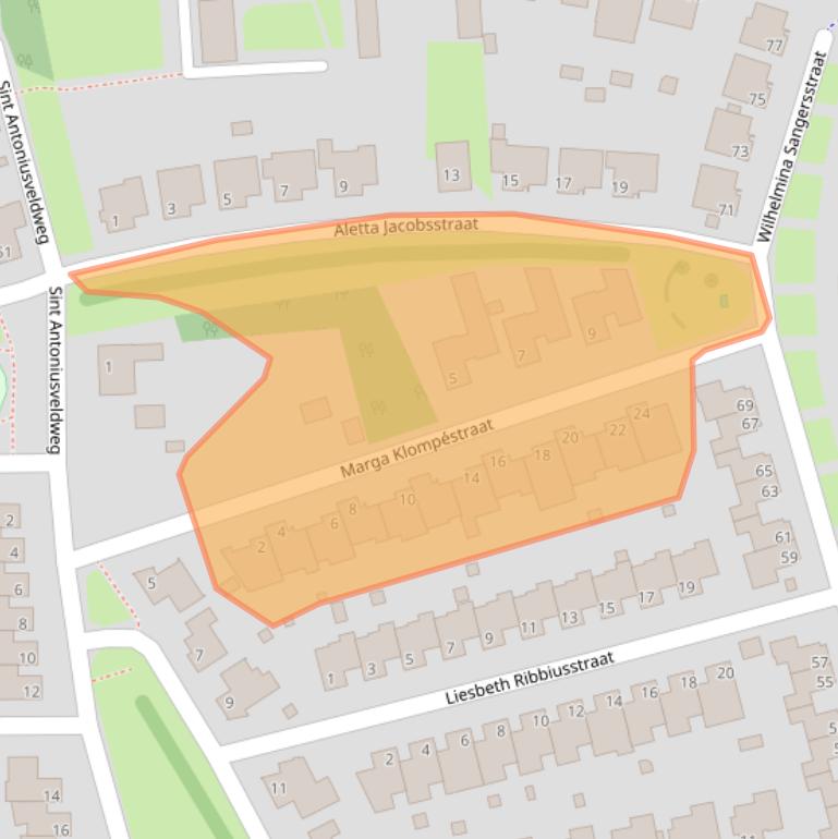 Kaart van postcodegebied 5803GT.