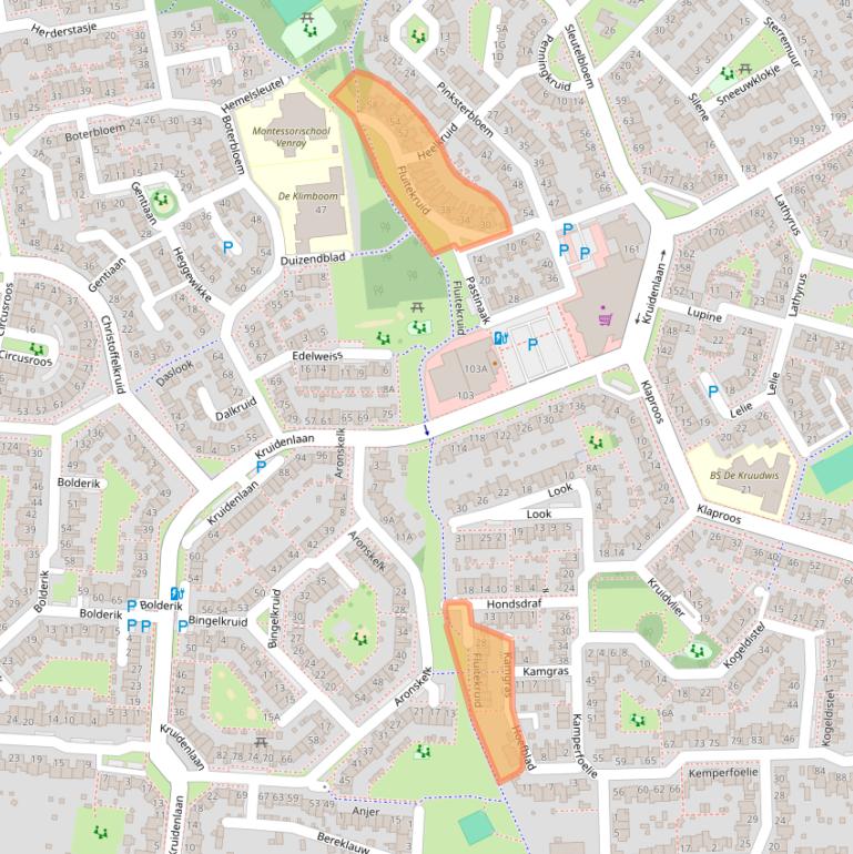 Kaart van postcodegebied 5803HP.