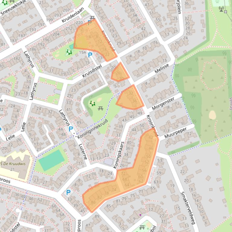 Kaart van postcodegebied 5803JE.