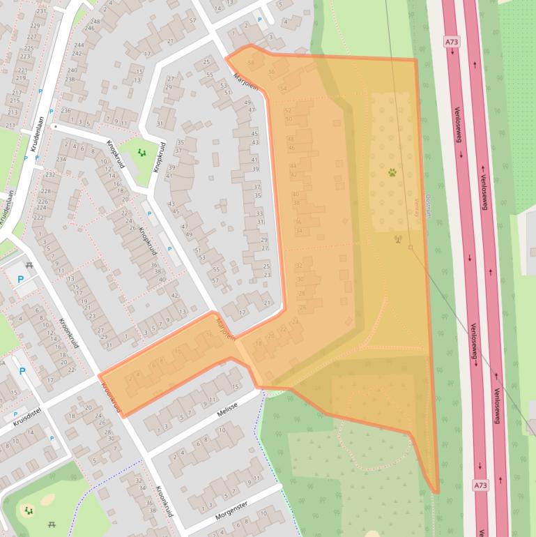 Kaart van postcodegebied 5803JR.