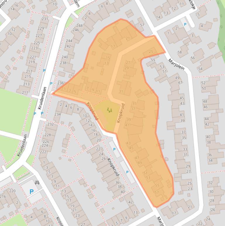 Kaart van postcodegebied 5803JV.