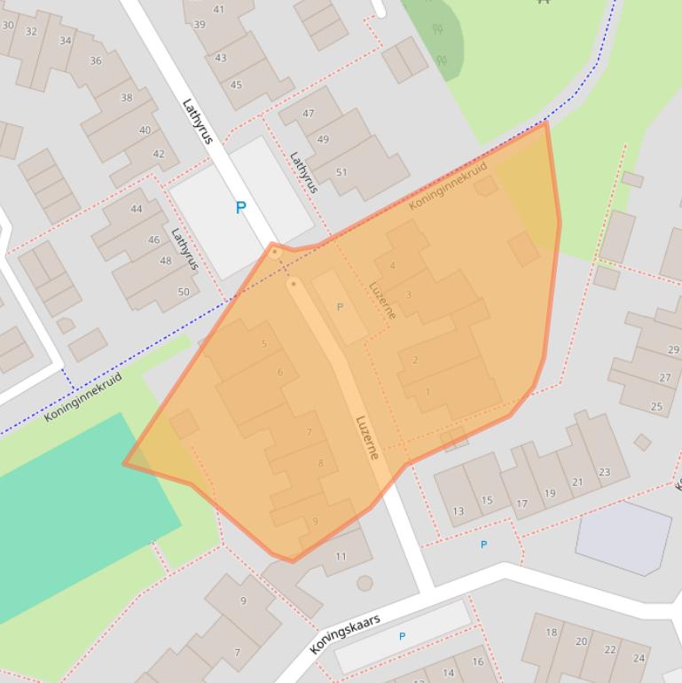 Kaart van postcodegebied 5803JZ.