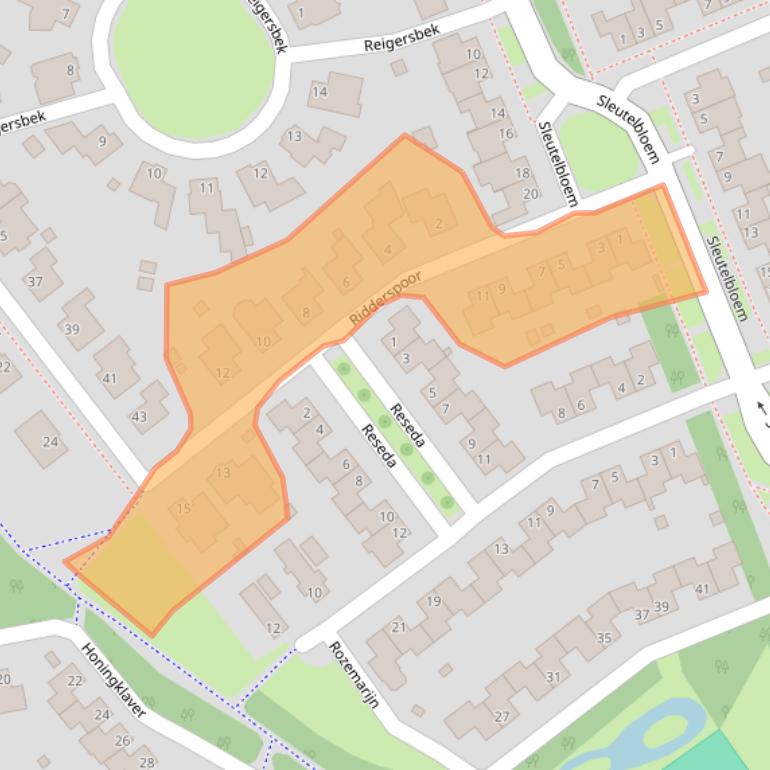 Kaart van postcodegebied 5803KC.