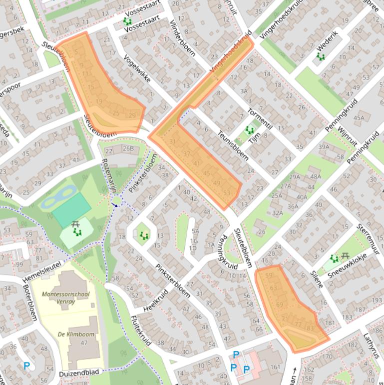 Kaart van postcodegebied 5803KG.
