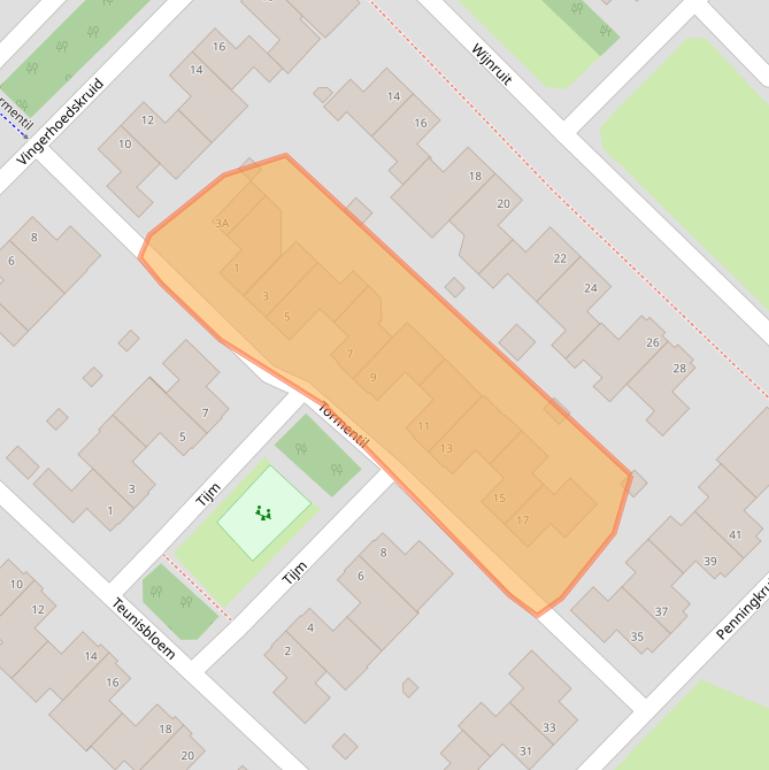 Kaart van postcodegebied 5803KV.