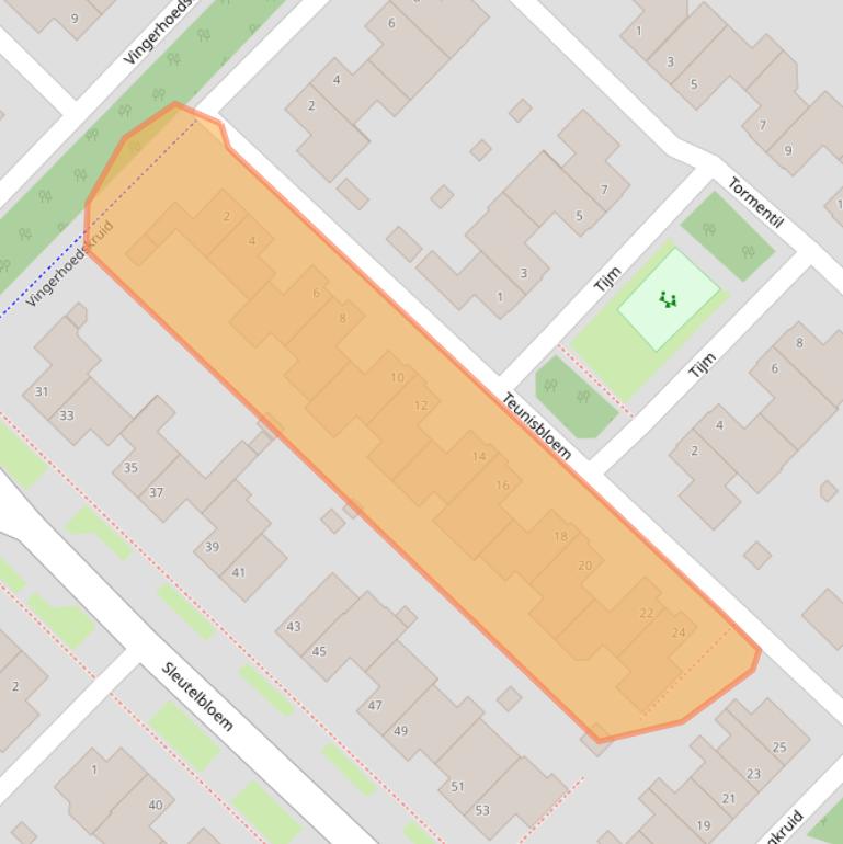 Kaart van postcodegebied 5803KX.