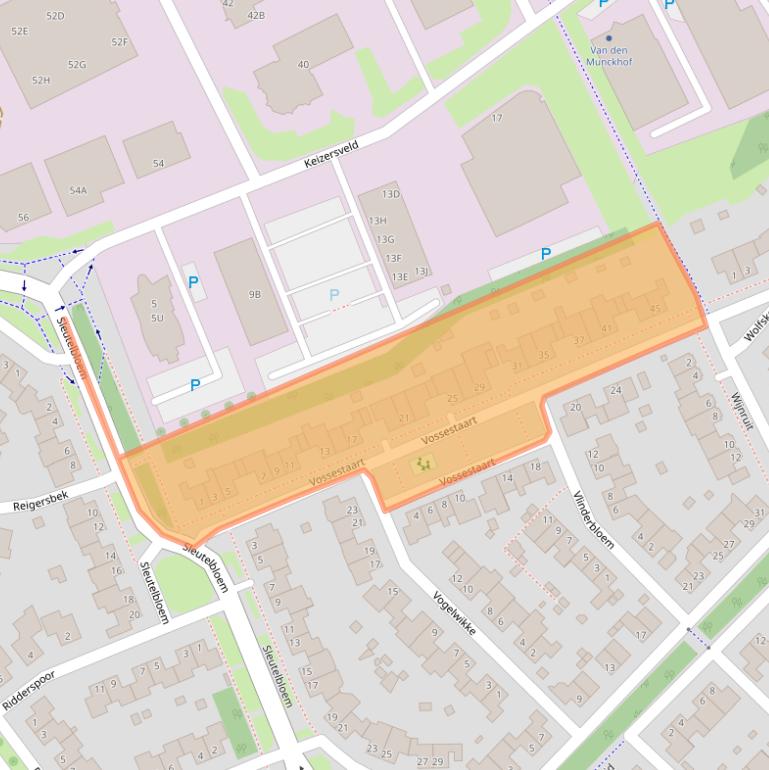 Kaart van postcodegebied 5803LN.