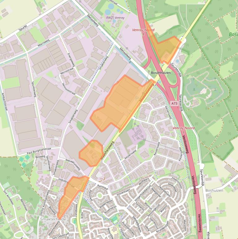Kaart van postcodegebied 5804AB.