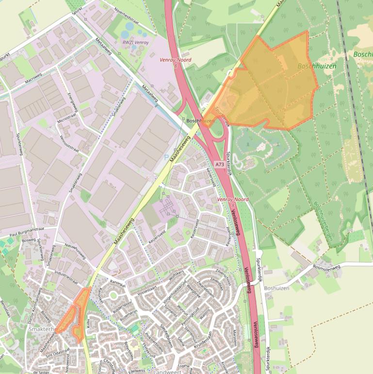 Kaart van postcodegebied 5804AD.