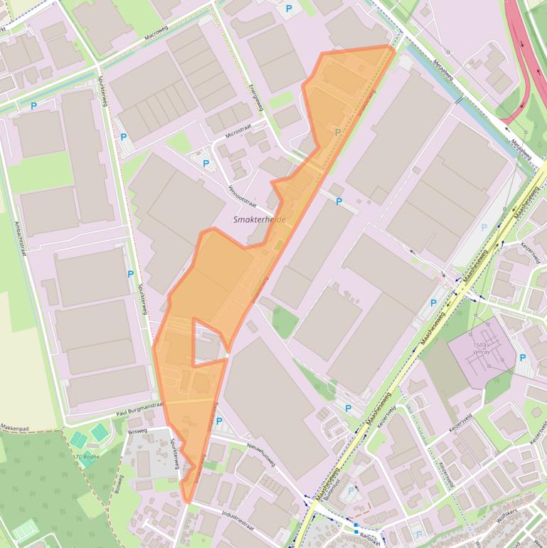 Kaart van postcodegebied 5804AE.