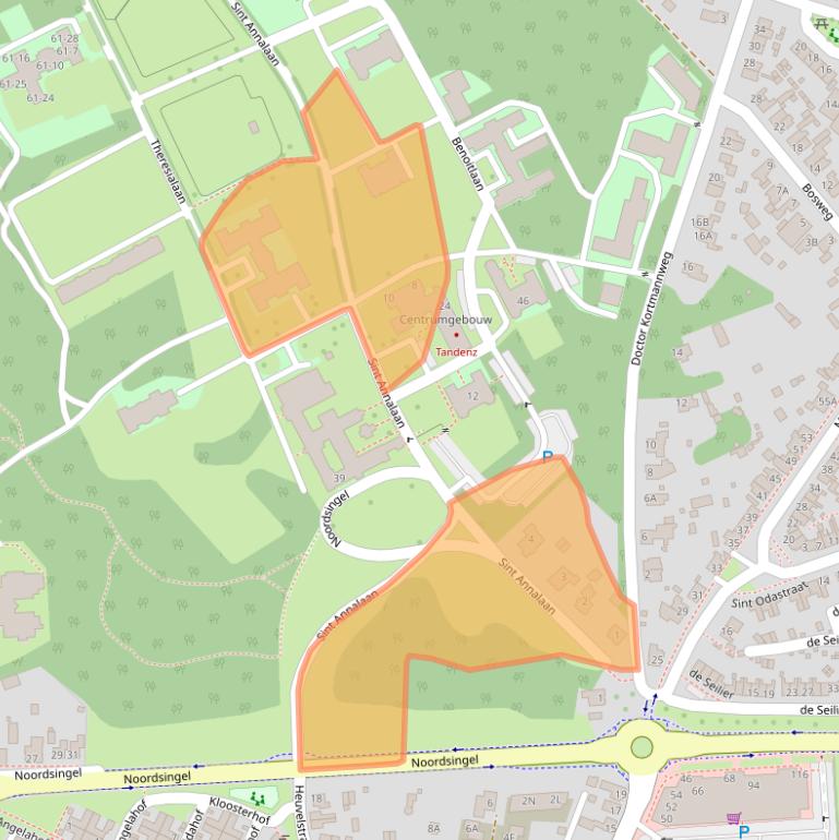 Kaart van postcodegebied 5804AJ.