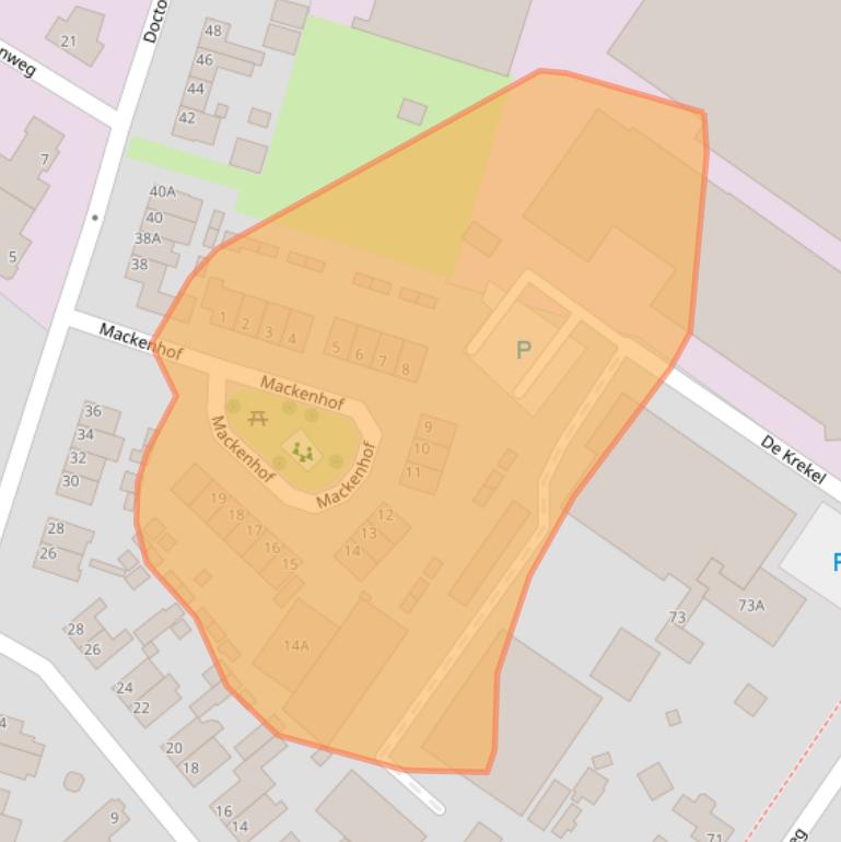 Kaart van postcodegebied 5804AL.