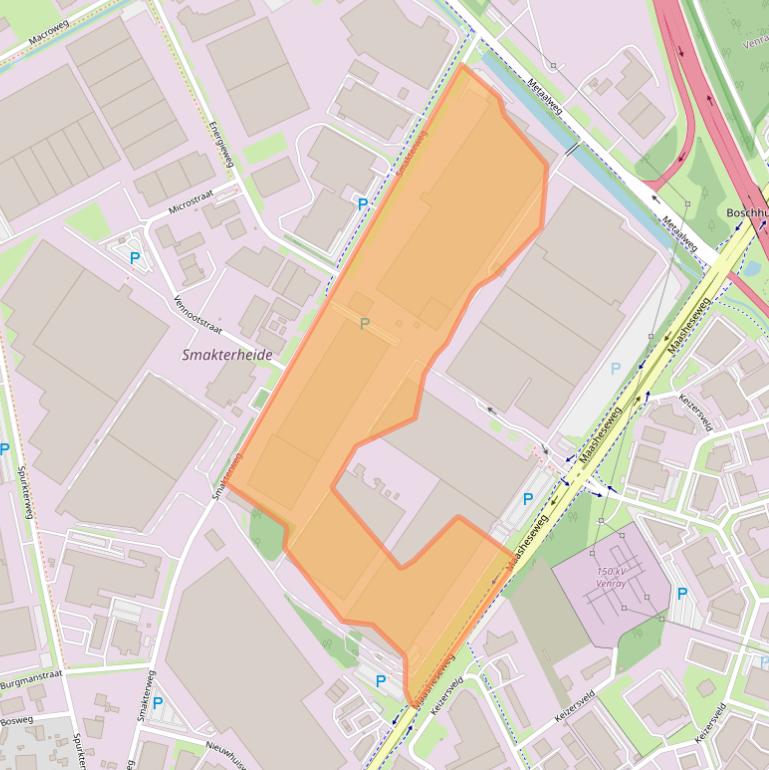 Kaart van postcodegebied 5804AM.