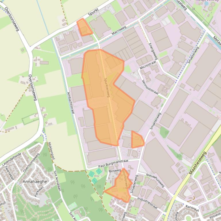 Kaart van postcodegebied 5804AP.