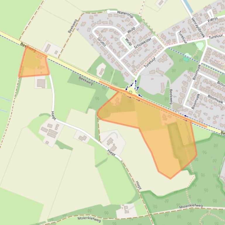 Kaart van postcodegebied 5804BD.