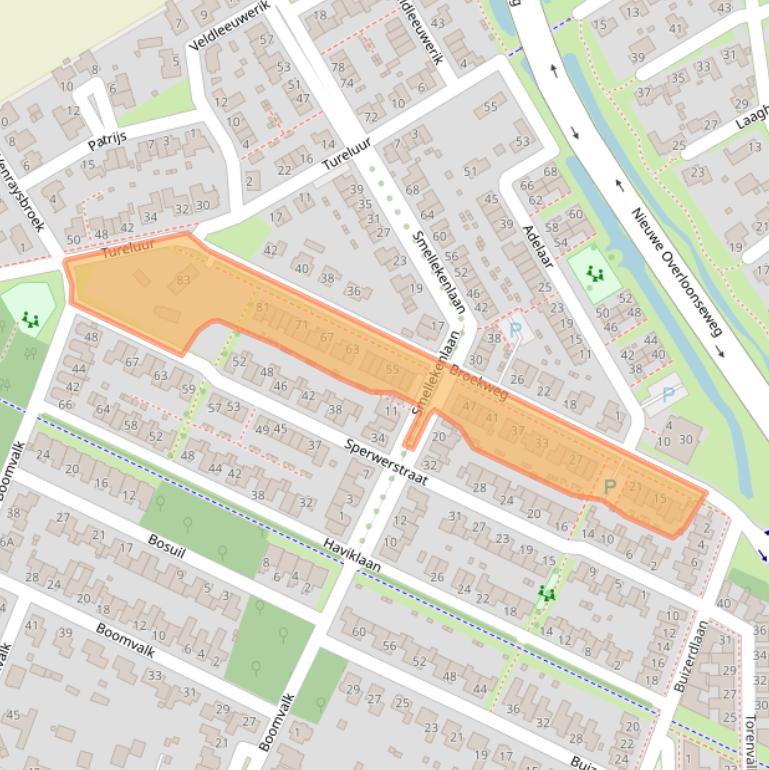 Kaart van postcodegebied 5804BG.