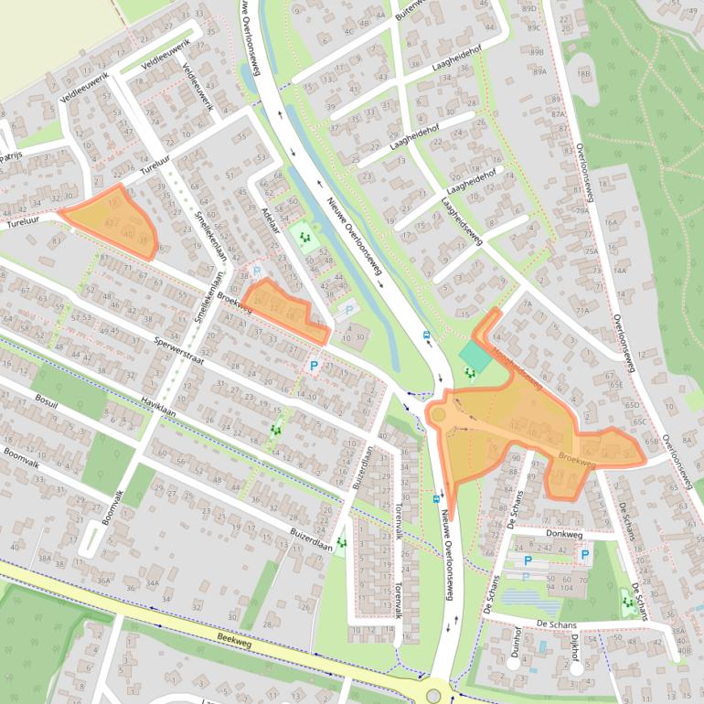 Kaart van postcodegebied 5804BH.