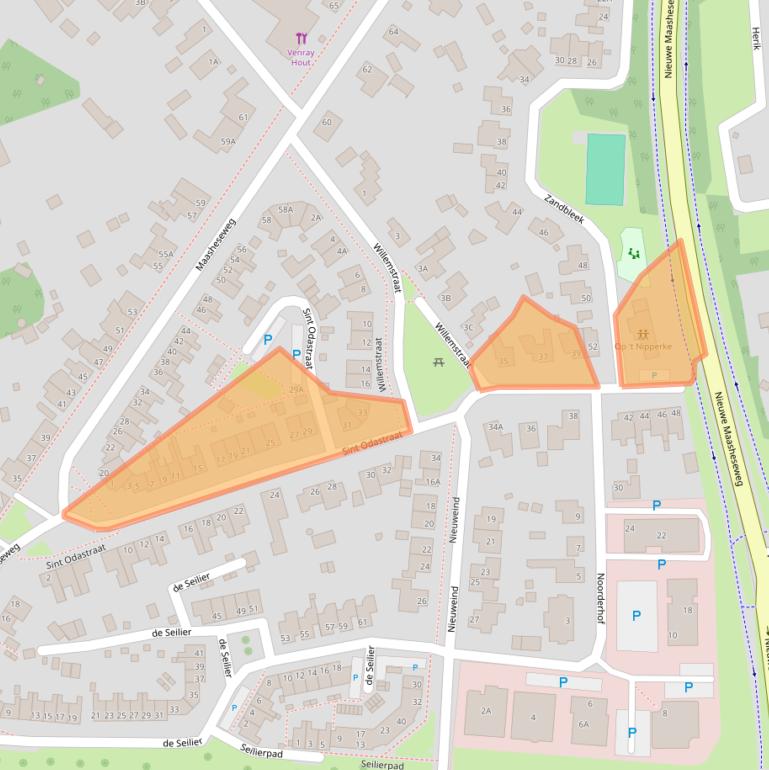 Kaart van postcodegebied 5804BP.
