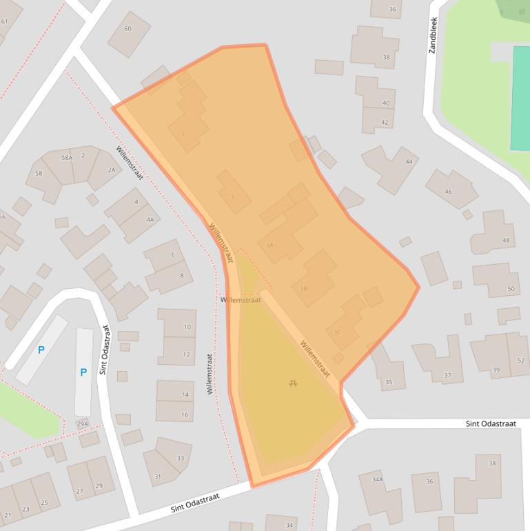 Kaart van postcodegebied 5804BS.