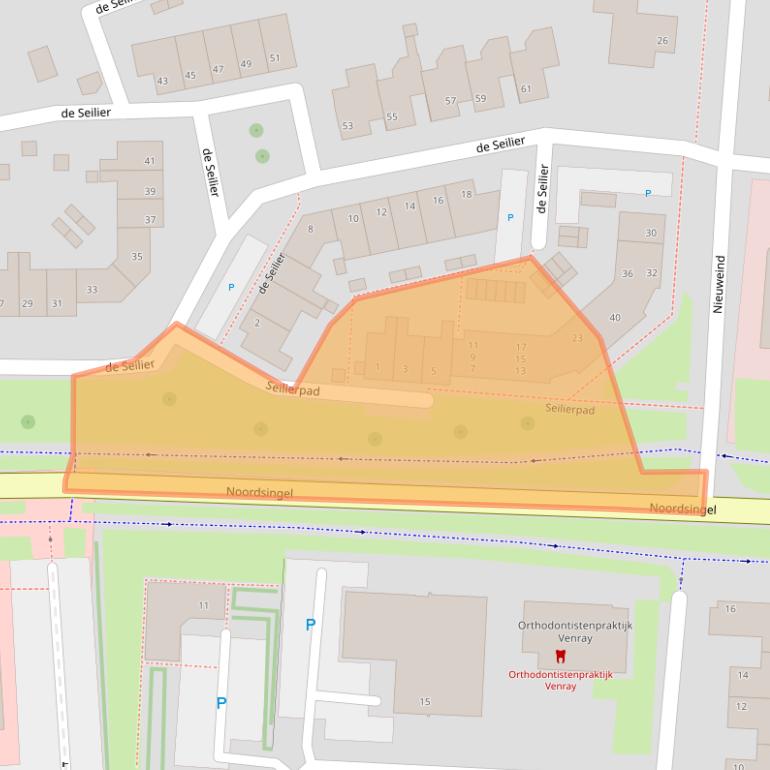 Kaart van postcodegebied 5804BW.