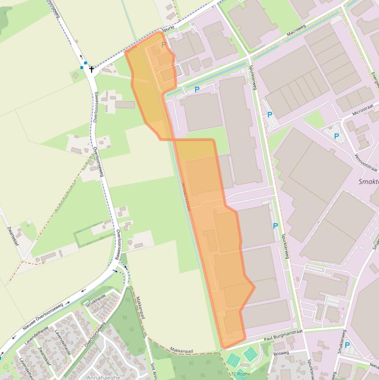 Kaart van postcodegebied 5804CD.