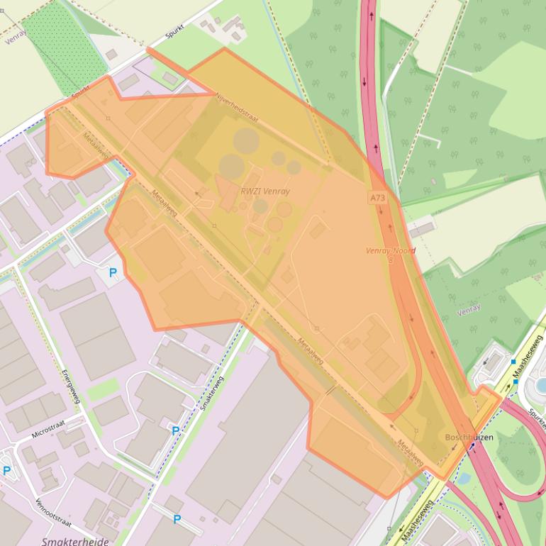 Kaart van postcodegebied 5804CG.