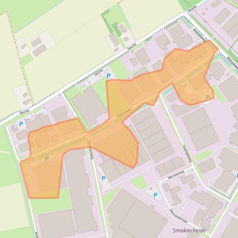 Kaart van postcodegebied 5804CL.