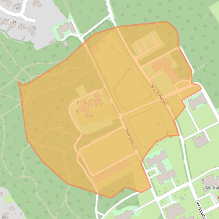 Kaart van postcodegebied 5804CX.