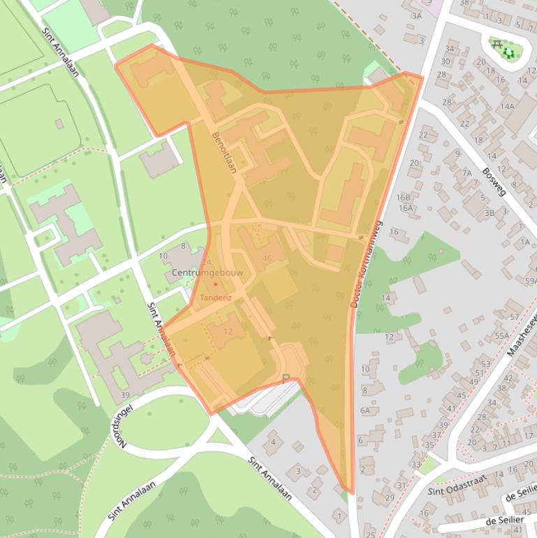 Kaart van postcodegebied 5804CZ.