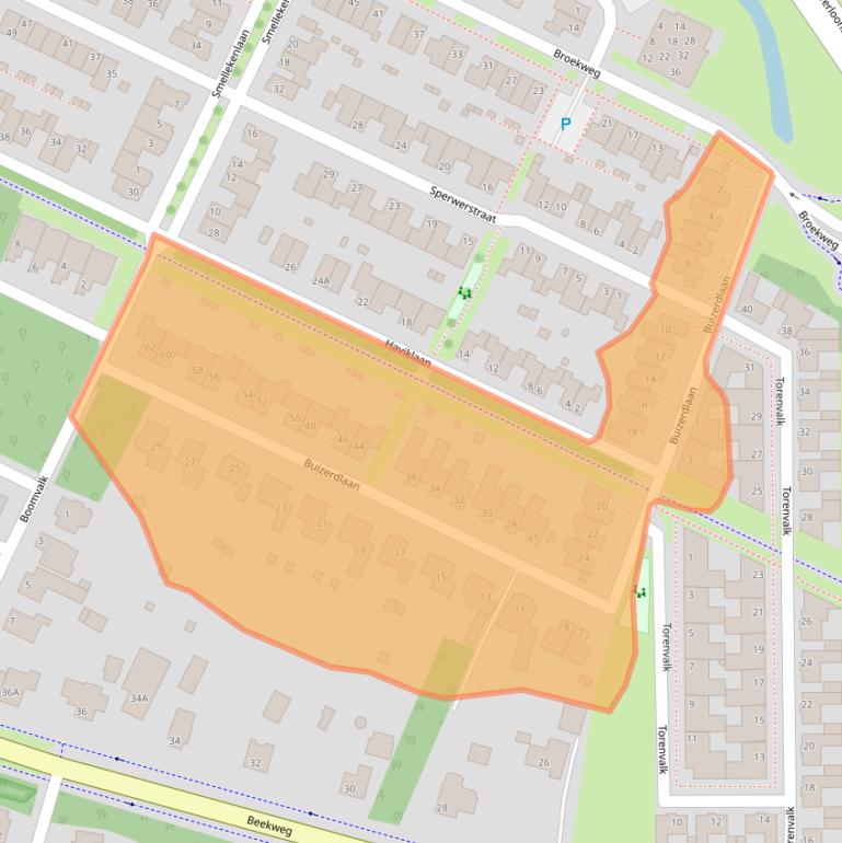 Kaart van postcodegebied 5804VB.