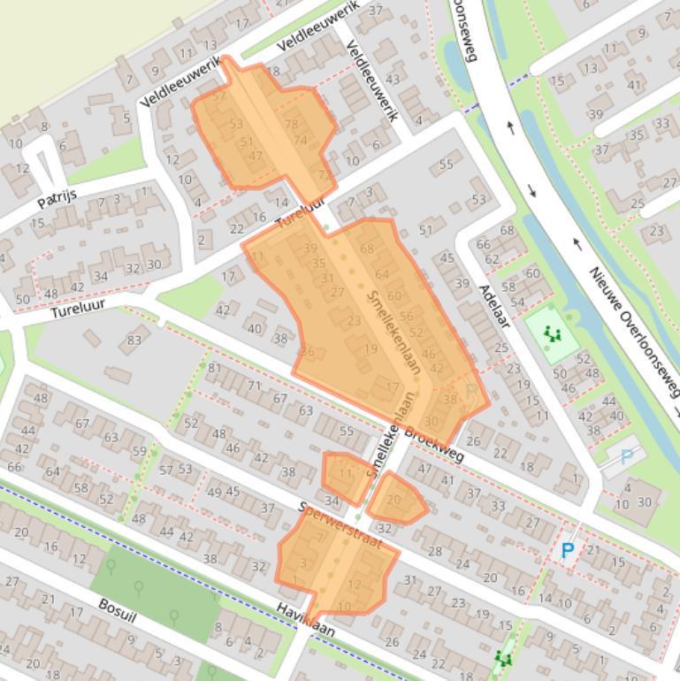 Kaart van postcodegebied 5804VG.