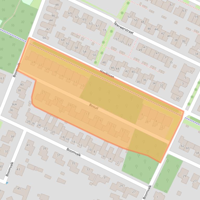 Kaart van postcodegebied 5804VH.