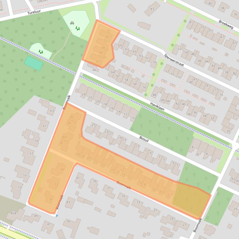 Kaart van postcodegebied 5804VJ.
