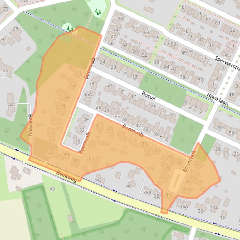 Kaart van postcodegebied 5804VK.