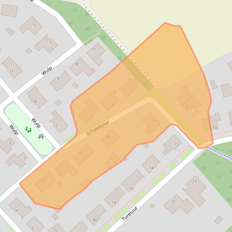 Kaart van postcodegebied 5804VS.
