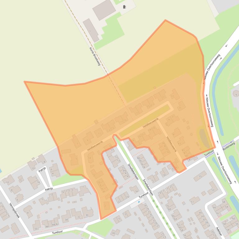Kaart van postcodegebied 5804VV.
