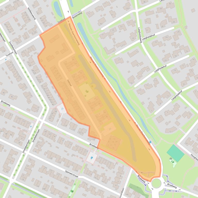 Kaart van postcodegebied 5804VZ.