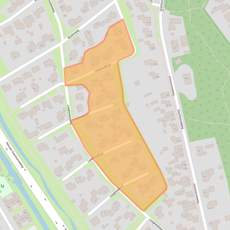 Kaart van postcodegebied 5804XC.