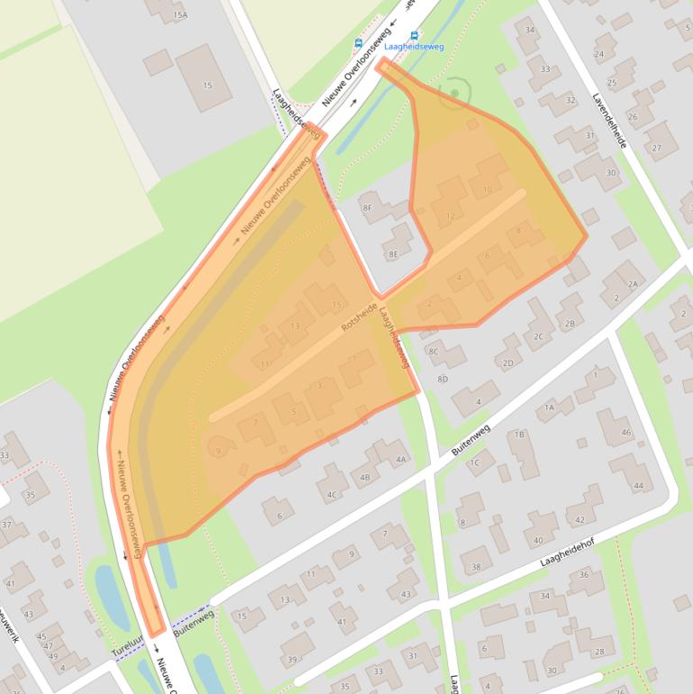 Kaart van postcodegebied 5804XJ.